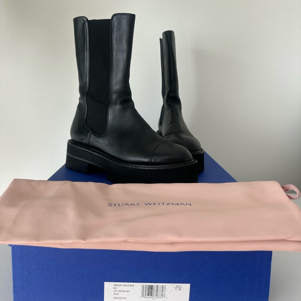 Stuart Weitzman Black Heeled Boots